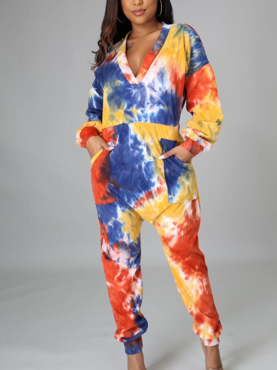 

LW Tie Dye Pocket Design Jumpsuit, Multi