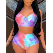 LW U Neck Tie-dye Tankini