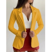 LW BASICS Work Turndown Collar Long Sleeve Yellow 
