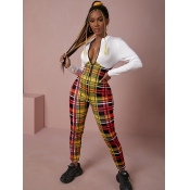 LW Plaid Print Patchwork Jumpsuit