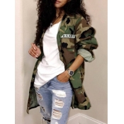 LW Plus Size Trendy Camo Print Coat