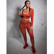 LW Crop Top Striped Drawstring Pants Set