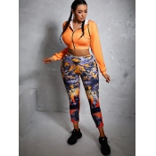 LW Hooded Collar Tie-dye Tracksuit Set