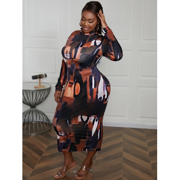 

LW BASICS Plus Size Color Block Bodycon Dress, Multi