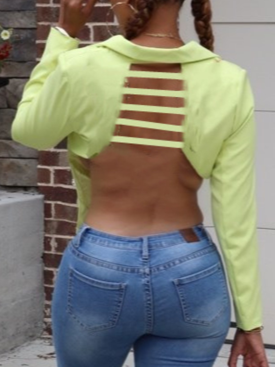 

LW SXY Backless Asymmetrical Shirt, Yellow