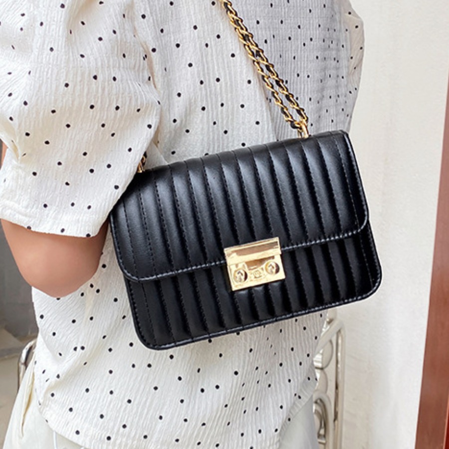 

LW Basic Embossed Solid Shoulder Bag, Black