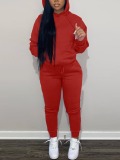 LW BASICS Kangaroo Pocket Drawstring Tracksuit Set