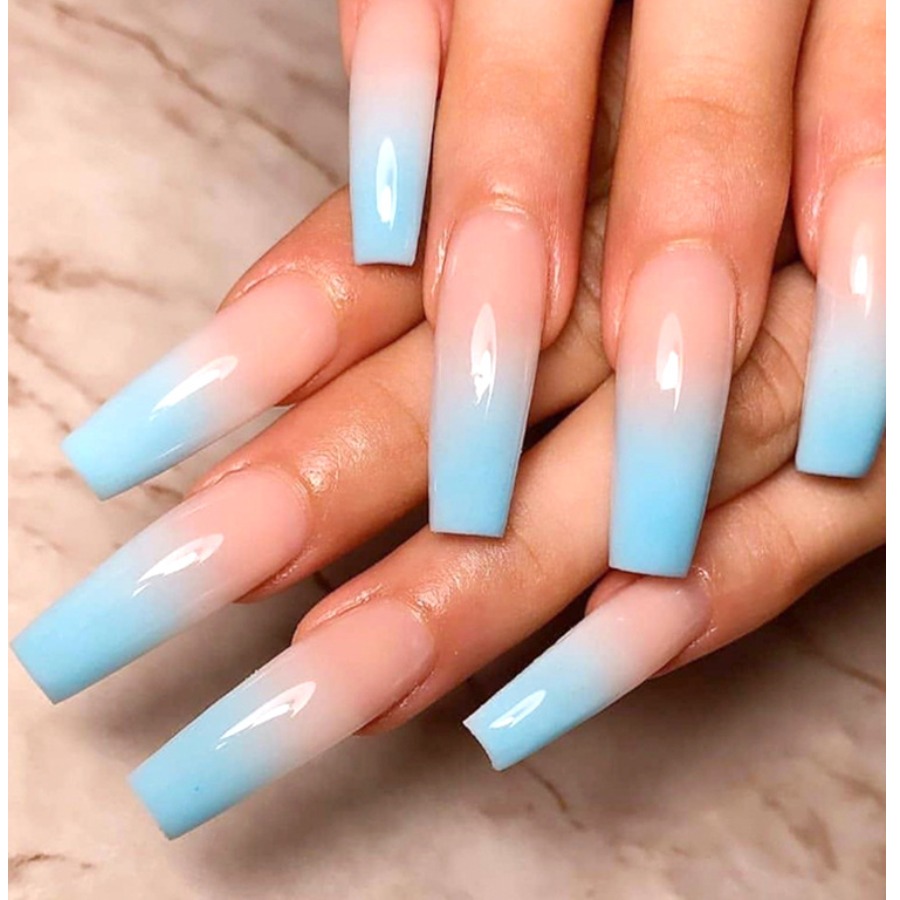 

LW Gradient Print Basic Fake Nail, Blue
