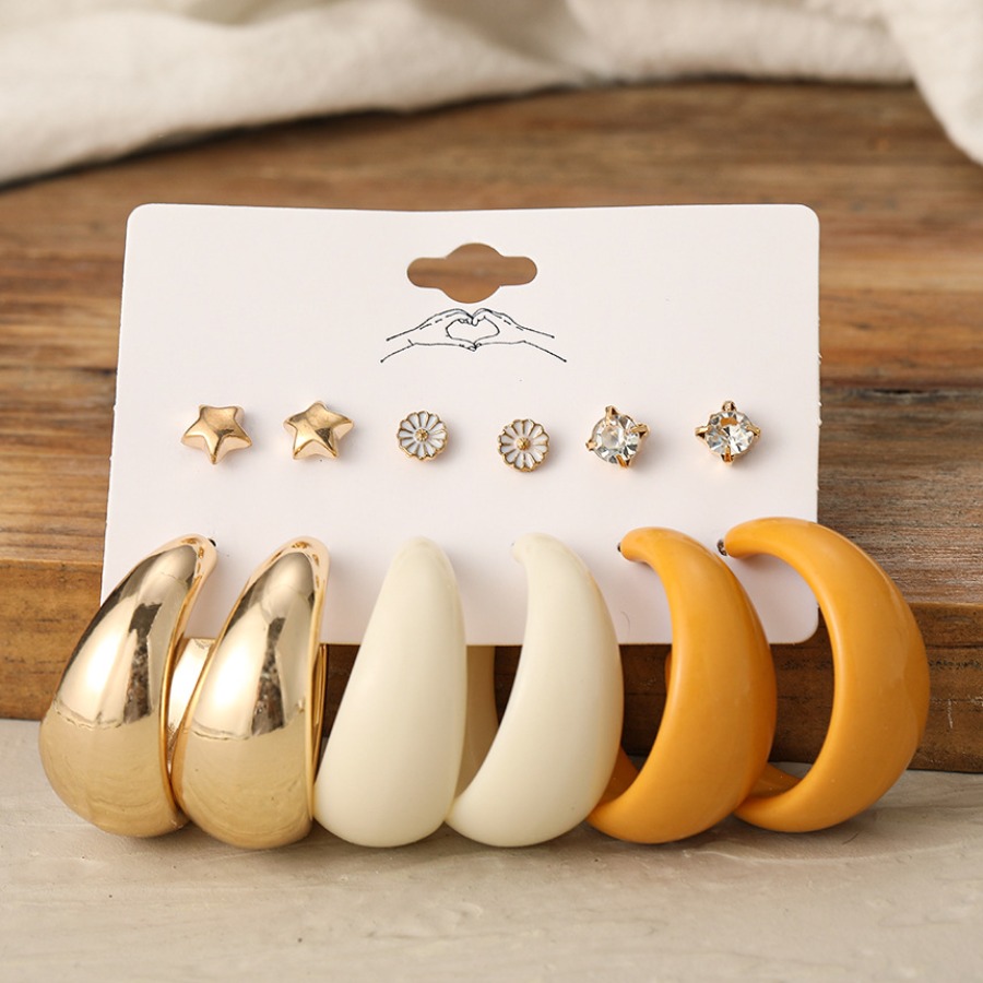 

LW 6-set C-shaped Earring, Multi