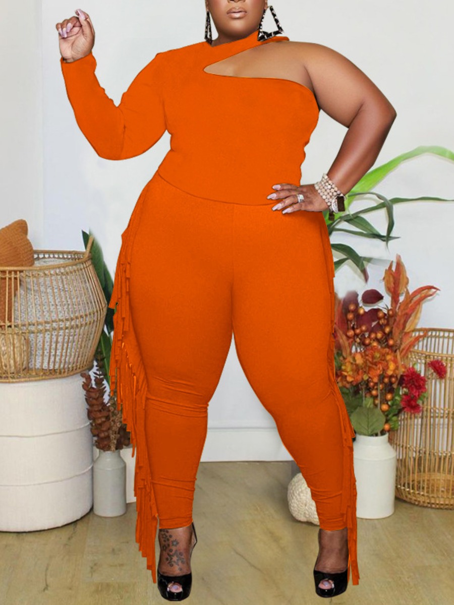 

LW Plus Size Tassel Design Cut Out Pants Set, Croci