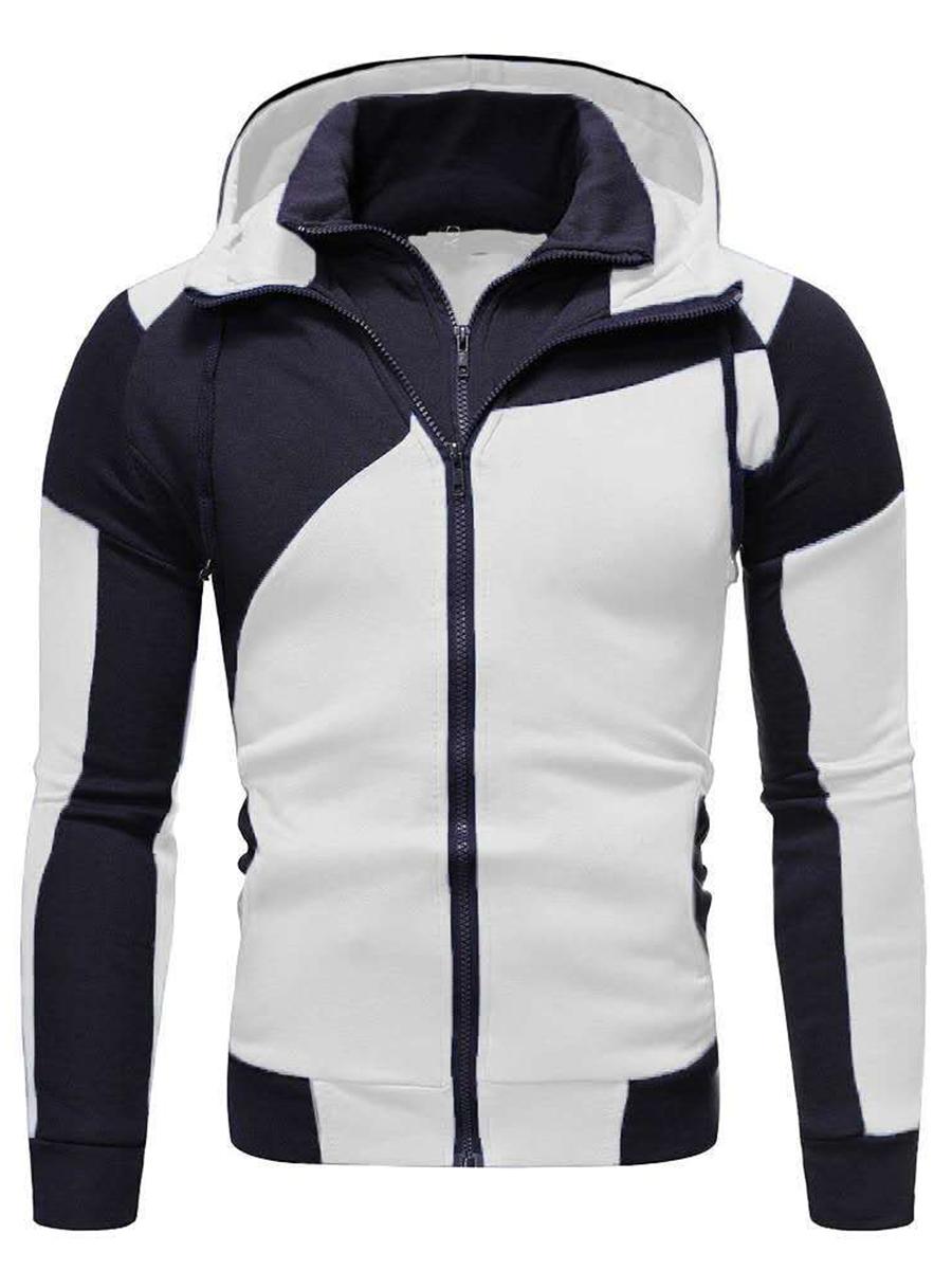

LW Men Two-piece Patchwork Hoodie, White