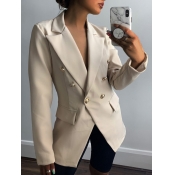 LW Button Design Solid Blazer