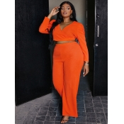 LW Plus Size Crop Top Wide Leg Pants Set