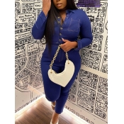 LW Button Pocket Design Denim Jumpsuit (Without Wa