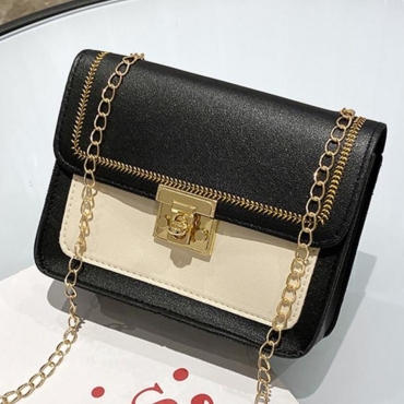 

LW Patchwork Square Crossbody Bag, Black