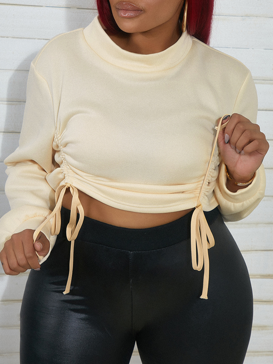 LW Plus Size Drawstring Ruched Sweatshirt