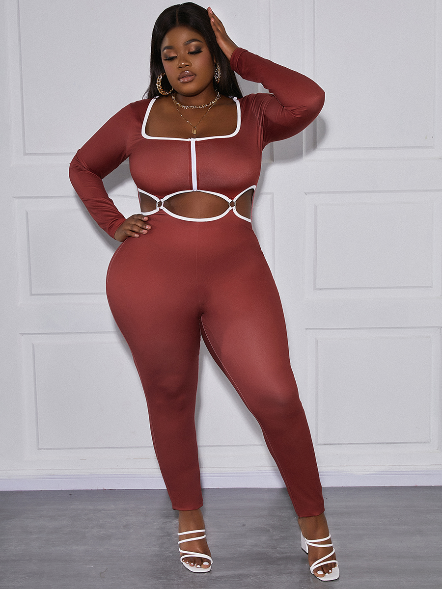 LW SXY Plus Size Cut Out Skinny Jumpsuit