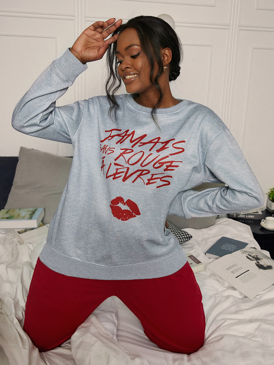 LW Letter Print Oversized Sweatshirt