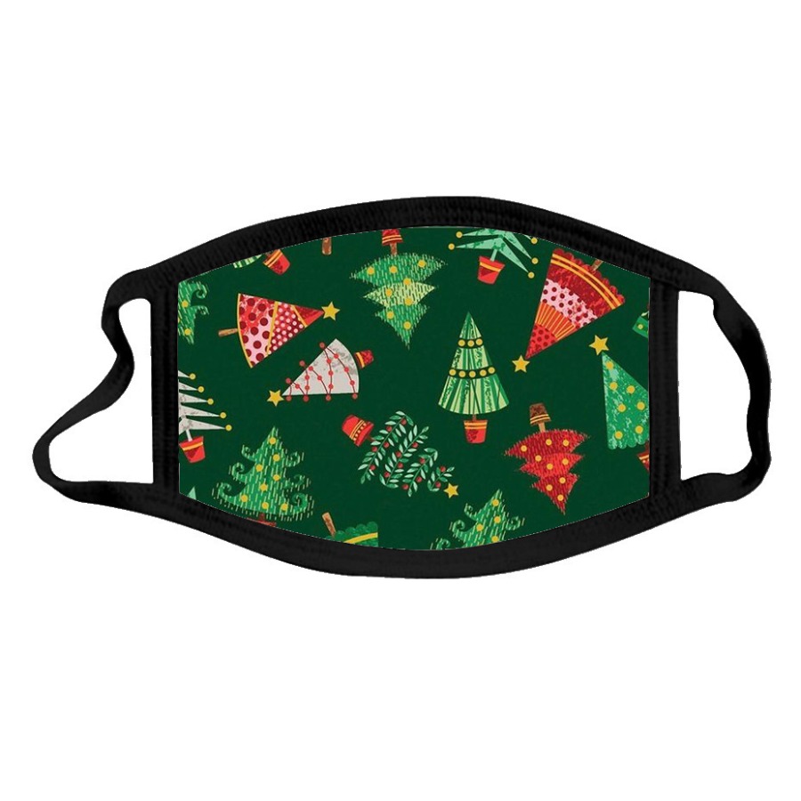 

LW Christmas Day Tree Print Face Mask, Green