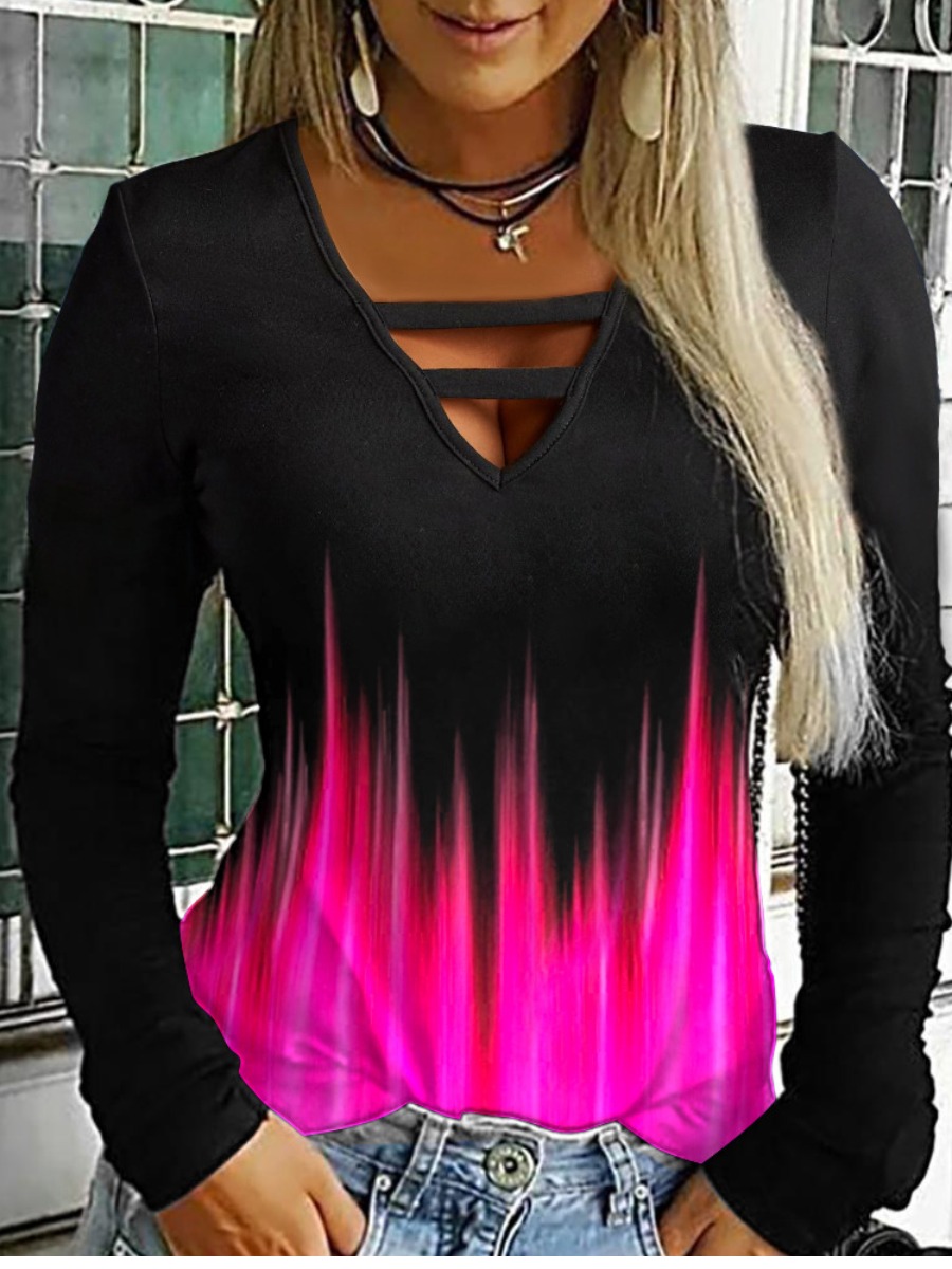 

LW Gradient Cut Out T-shirt, Rose red