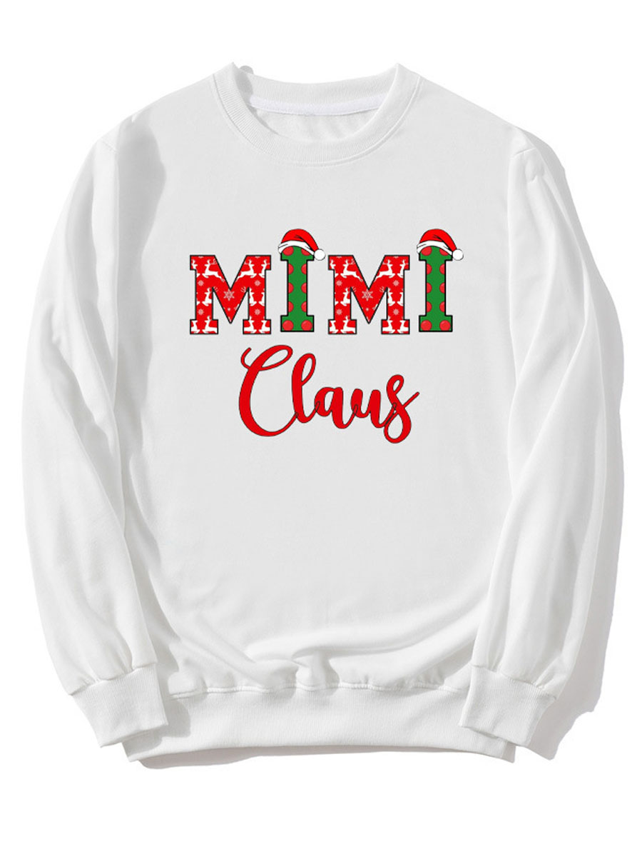

LW Christmas Day Letter Print Sweatshirt, White