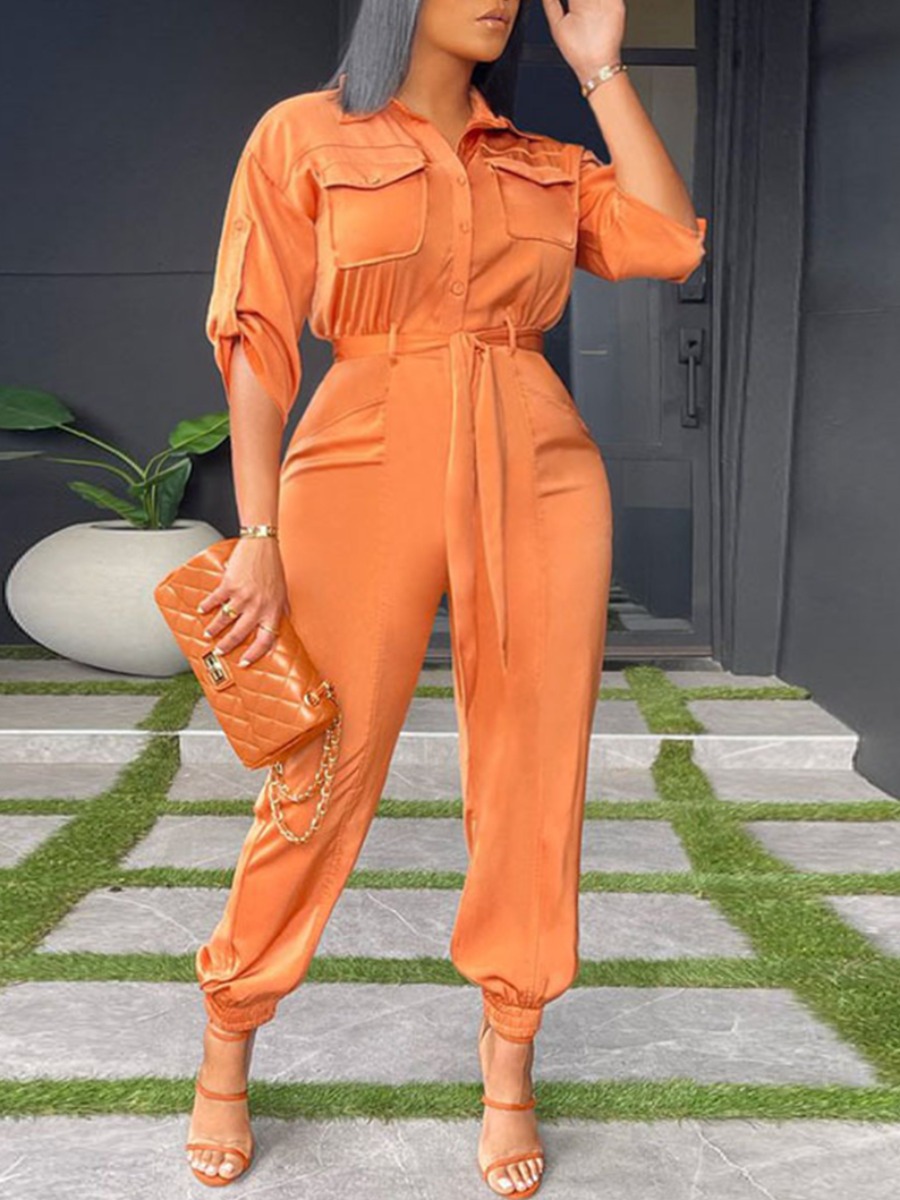 

LW Plus Size Bandage Pocket Design Jumpsuit, Croci