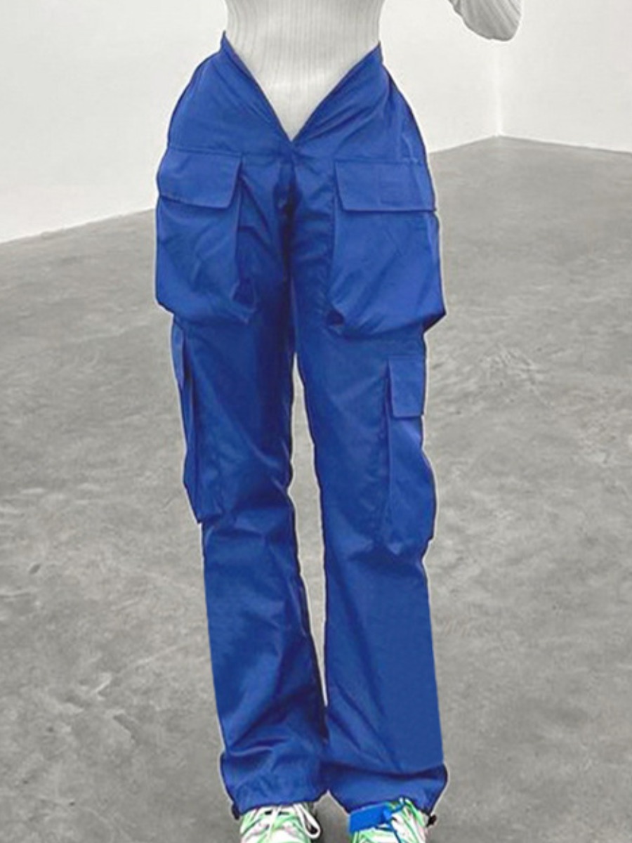 

LW V Waist Flap Pocket Cargo Pants, Blue