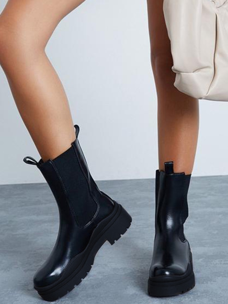 

LW Chunky Sole Booties, Black