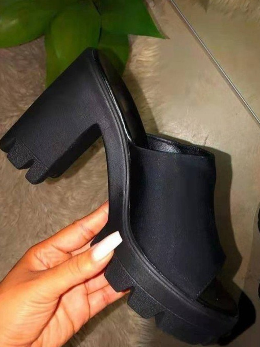 

LW Open-toe Heels, Black