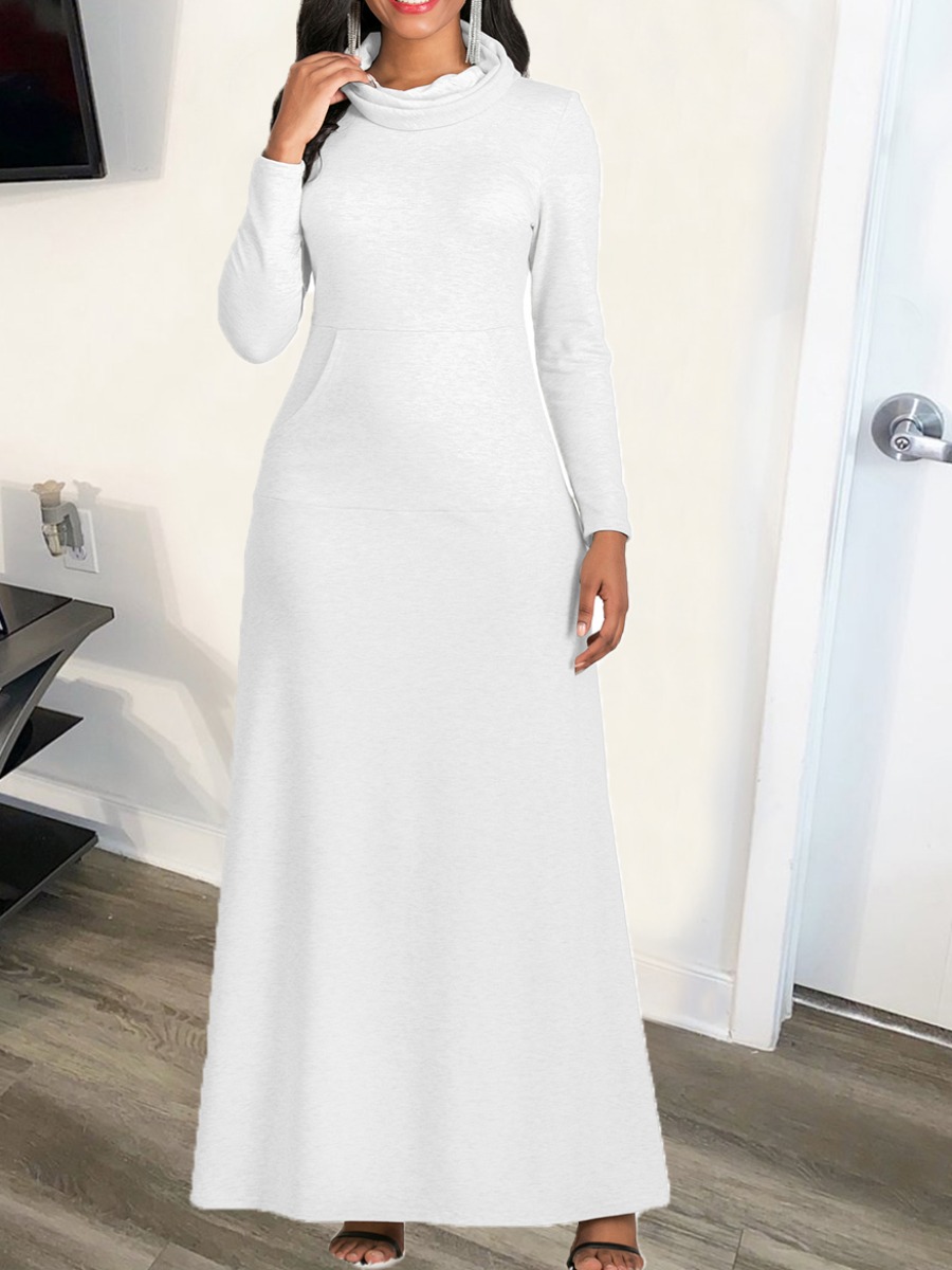 

LW Pocket Design Basic Sweat Dress, White