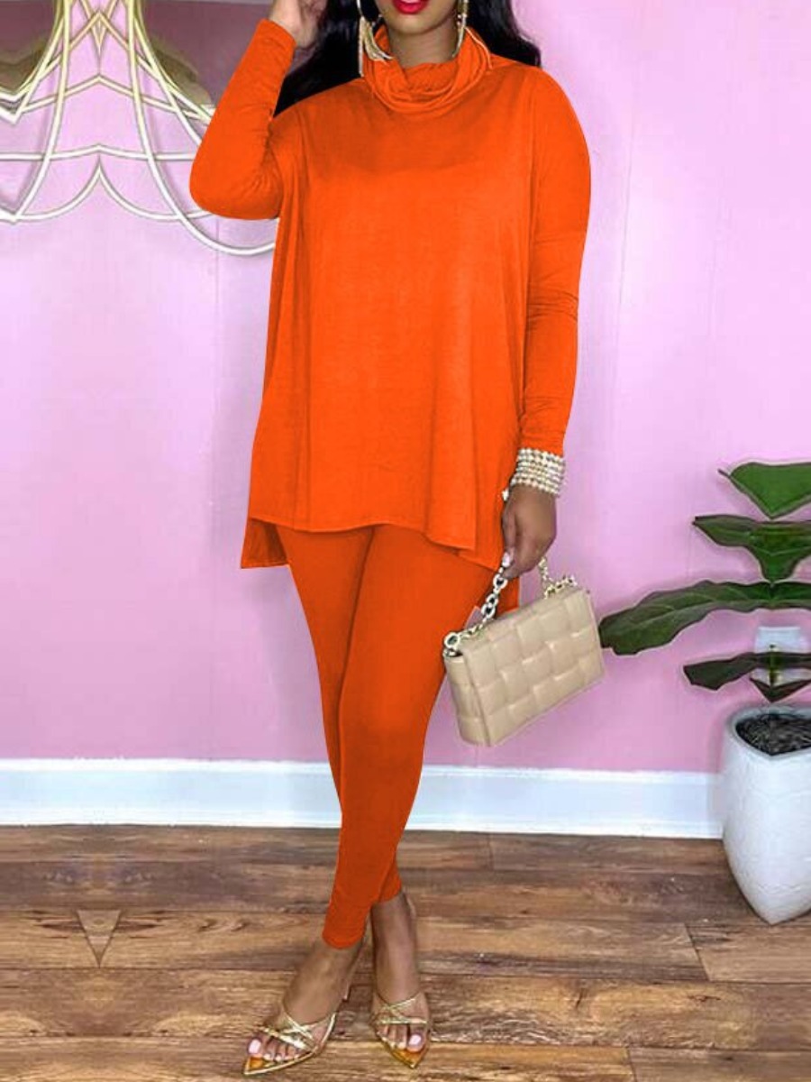 

LW Turtleneck Loose Pants Set, Croci