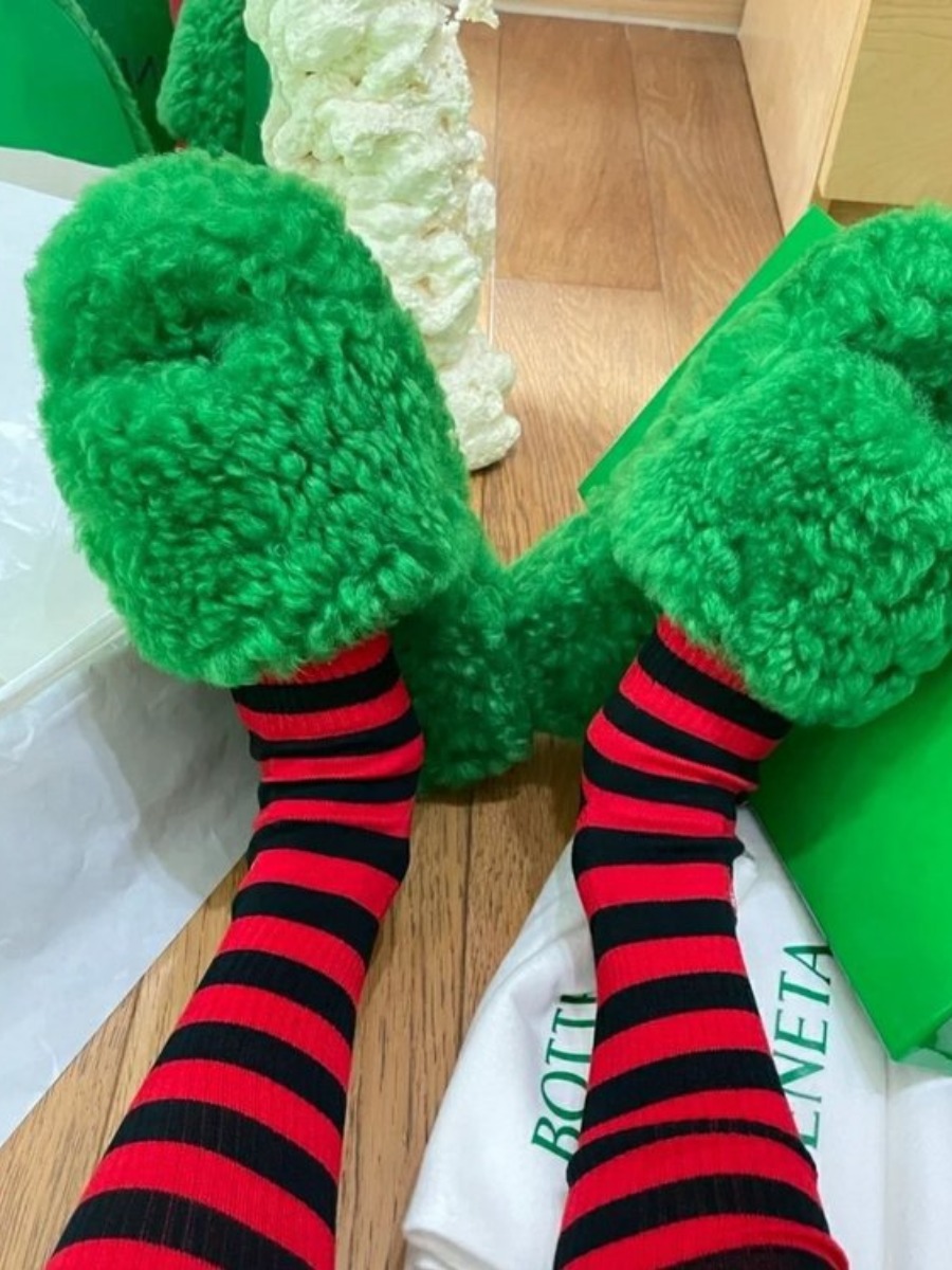 

LW Basic Plush Solid Daily Platform Shoes, Onion green