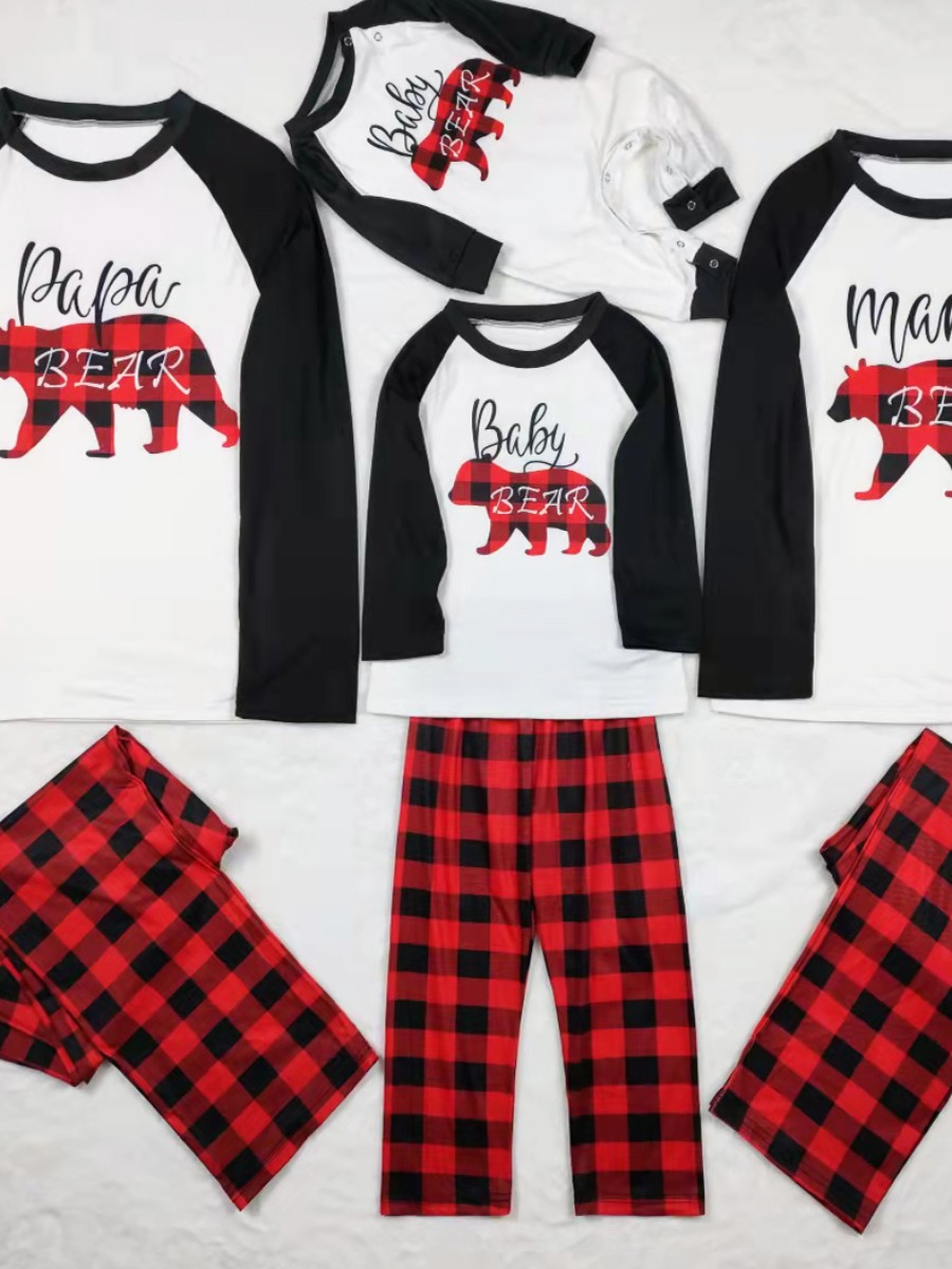 

LW Girl Christmas Day Plaid Print Pants Set, Girls