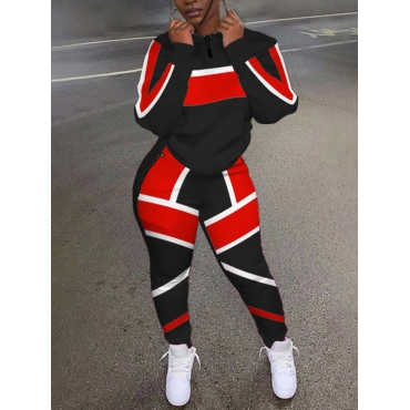 

LW Cotton Patchwork Tracksuit Set, Black