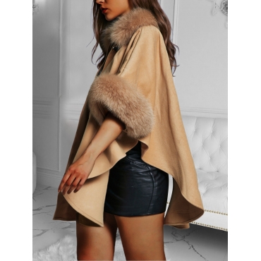 

LW Plus Size Loose Wool Overcoat, Light tan