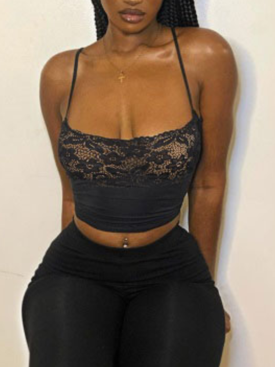 

LW SXY Lace Skinny Camisole, Black
