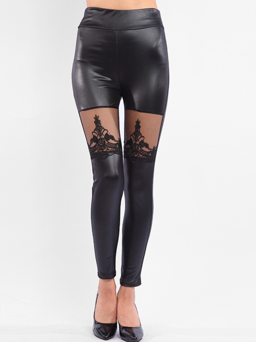 

LW See-through Skinny PU Leggings, Black
