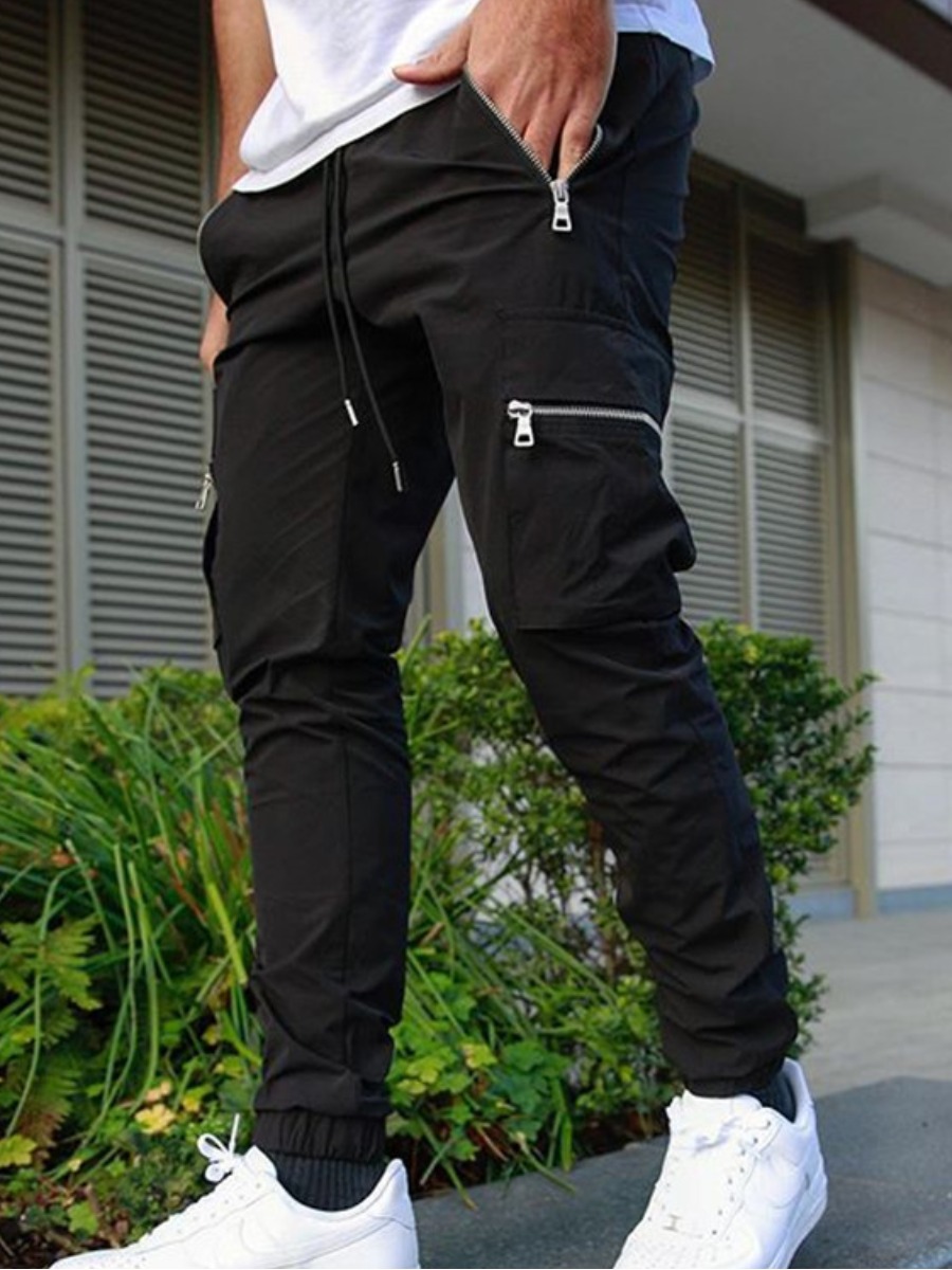 

LW Men Side Pocket Drawstring Pants, Black