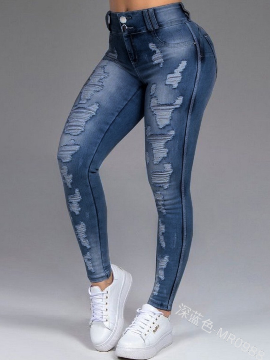 LW High Waist High Stretchy Distressed Skinny Jean