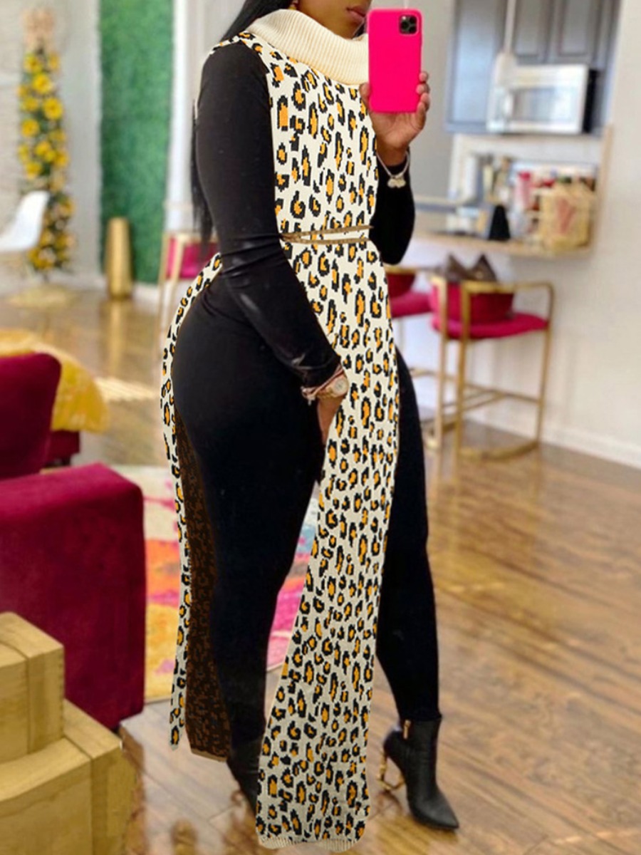 

LW Plus Size Leopard Print Split Sweater
