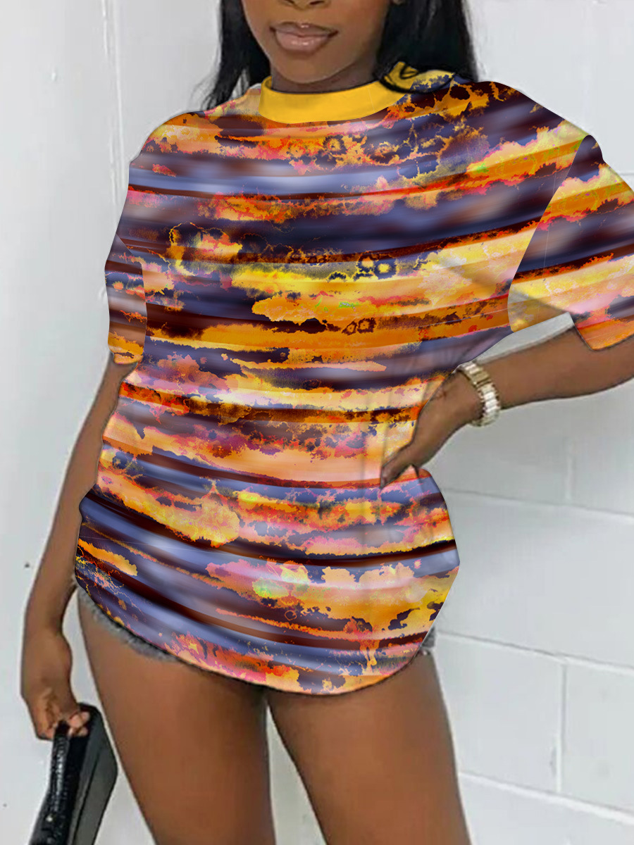 

LW Round Neck Tie-dye T-shirt, Multi