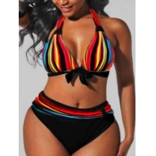 LW Rainbow Striped Bikini Set