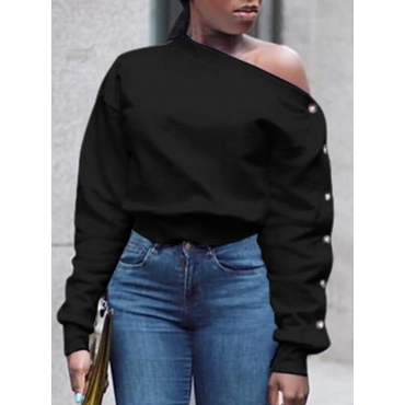 

LW Trendy Long Sleeves Black Sweatshirt Hoodie