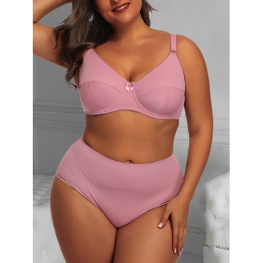 

LW SXY Plus Size Adjustable Strap Mid Waist Lingerie Set, Cameo brown