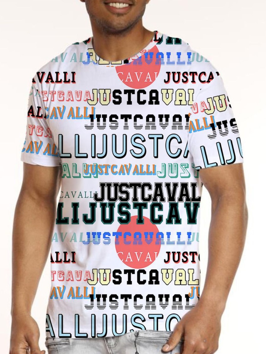

LW BASICS Men Letter Print Patchwork T-shirt, White