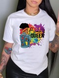 LW Figure Queen Letter Print T-shirt