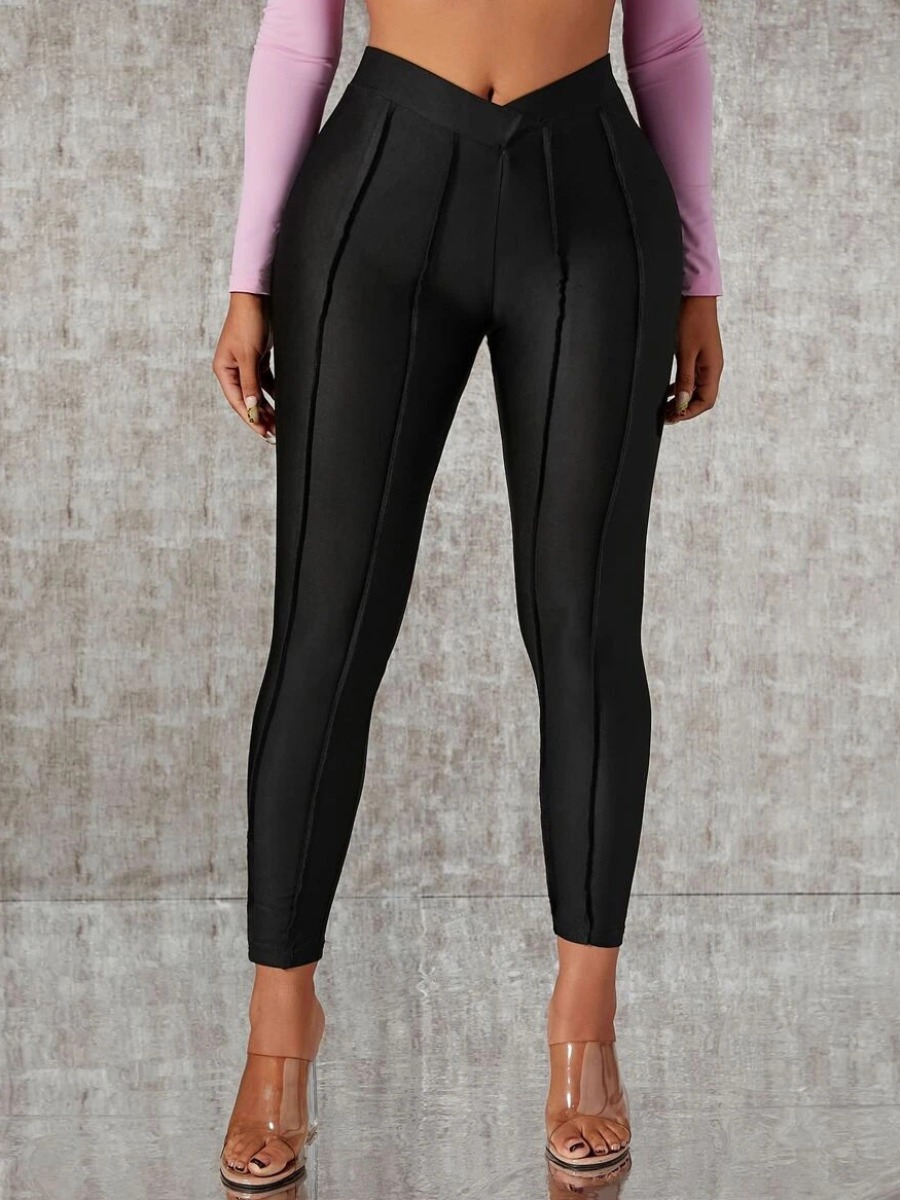 

LW SXY Line Stitching Stretchy Pants, Black