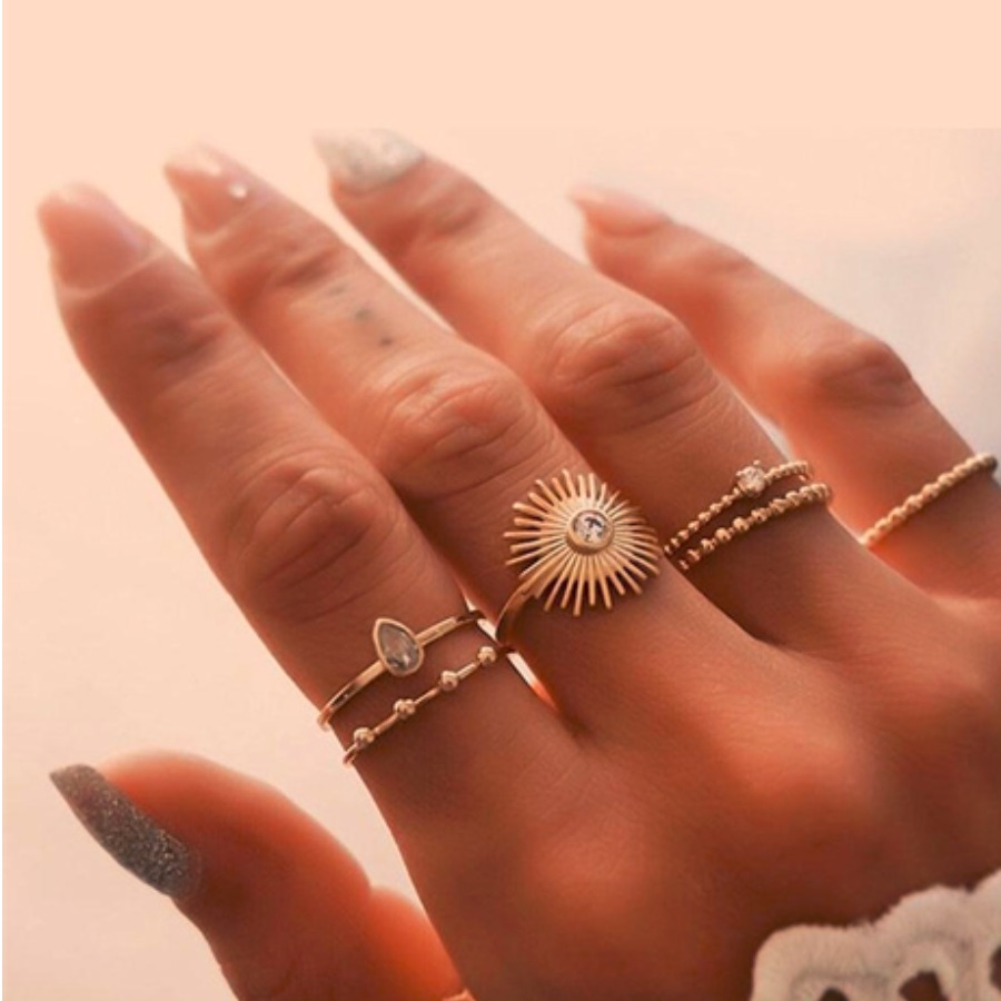 

LW 7-piece Beauty Ring Set, Gold