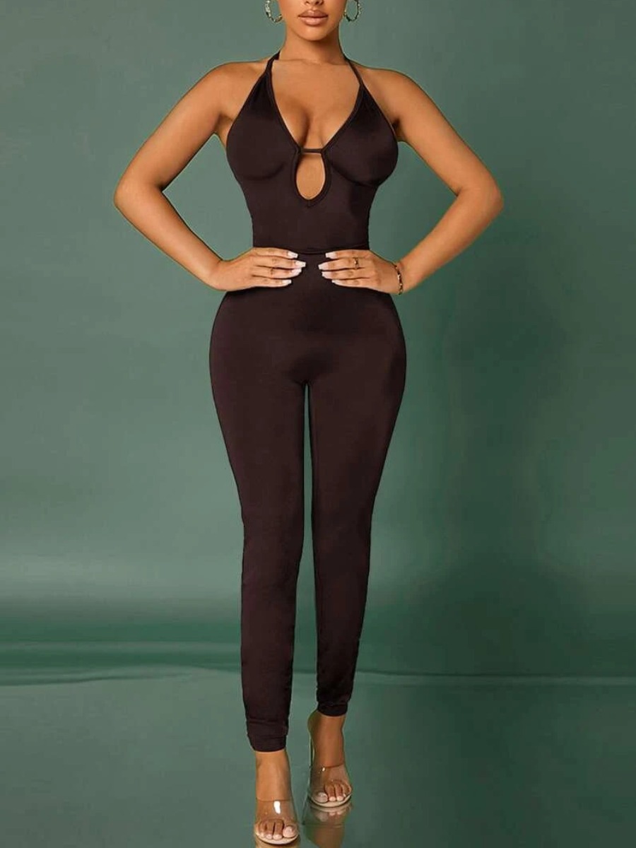 

LW Backless Cami Skinny Jumpsuit, Black