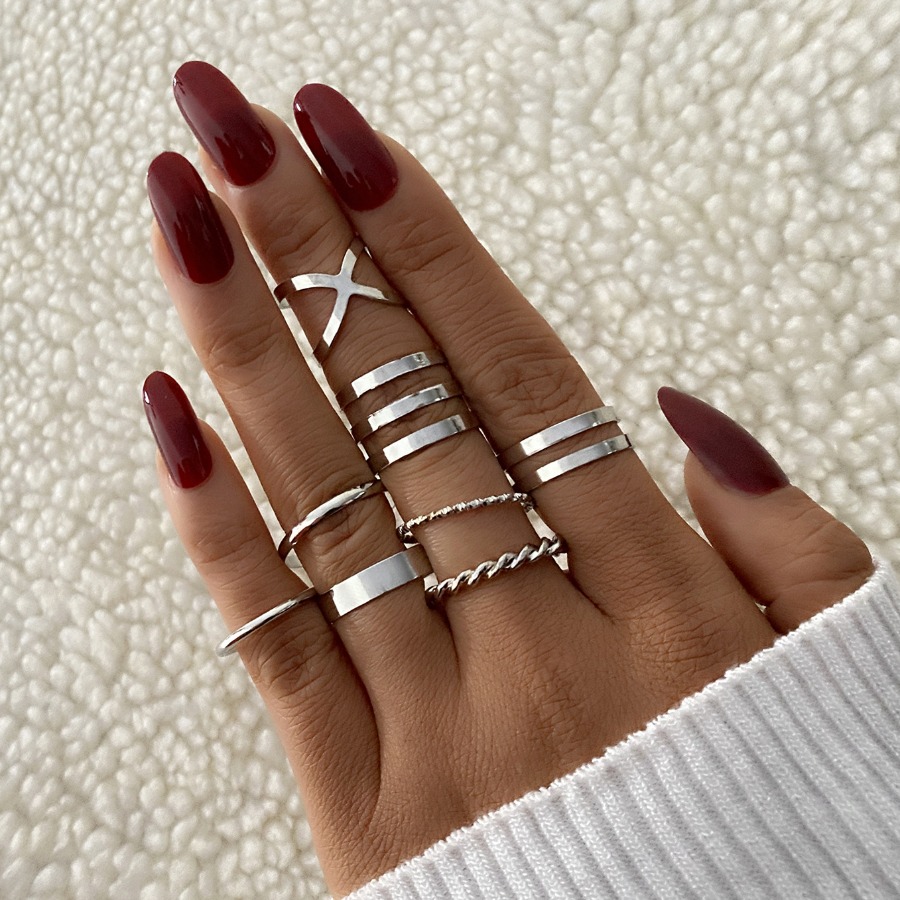 

LW Metal Cut Out Ring Set, Silver